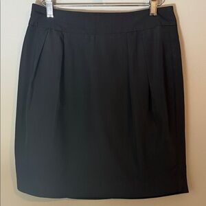 Banana Republic Rear Zipper Detail Pleated Lined Mini Skirt in Black Size 4